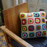 Floral Crochet Cushion Cover