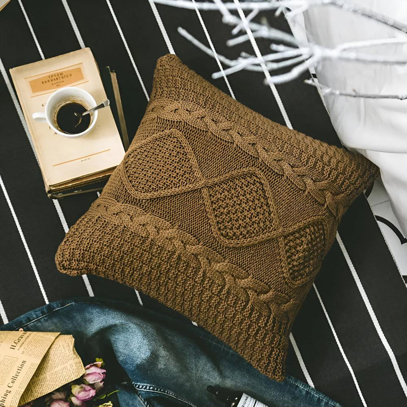 Braided Knitted Cushion Cover