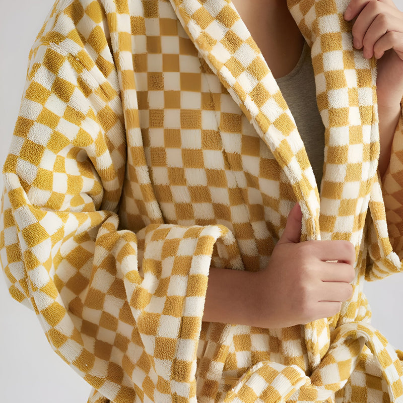 Cloud Weave Checkerboard Bathrobe