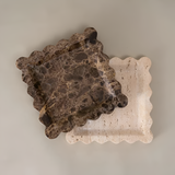 Scalloped Marble Travertine Jewellery Tray