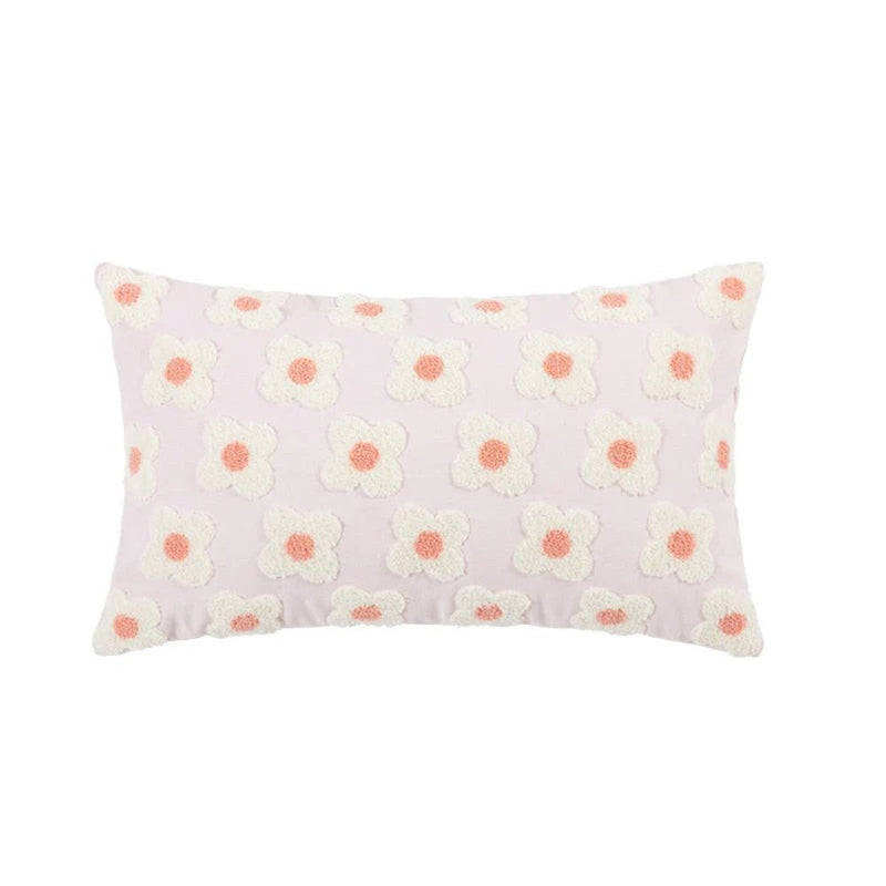 Lustrous Floral Embroidered Cushion Cover