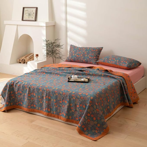 Rustic Floral Cotton Coverlet