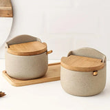 Ceramic Bamboo Spice Jar Set