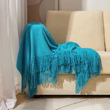 Chunky Knit Tassel Blanket