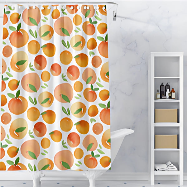 Sunny Oranges Bath Curtain