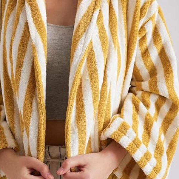 Cloud-Soft Unisex Striped Bathrobe