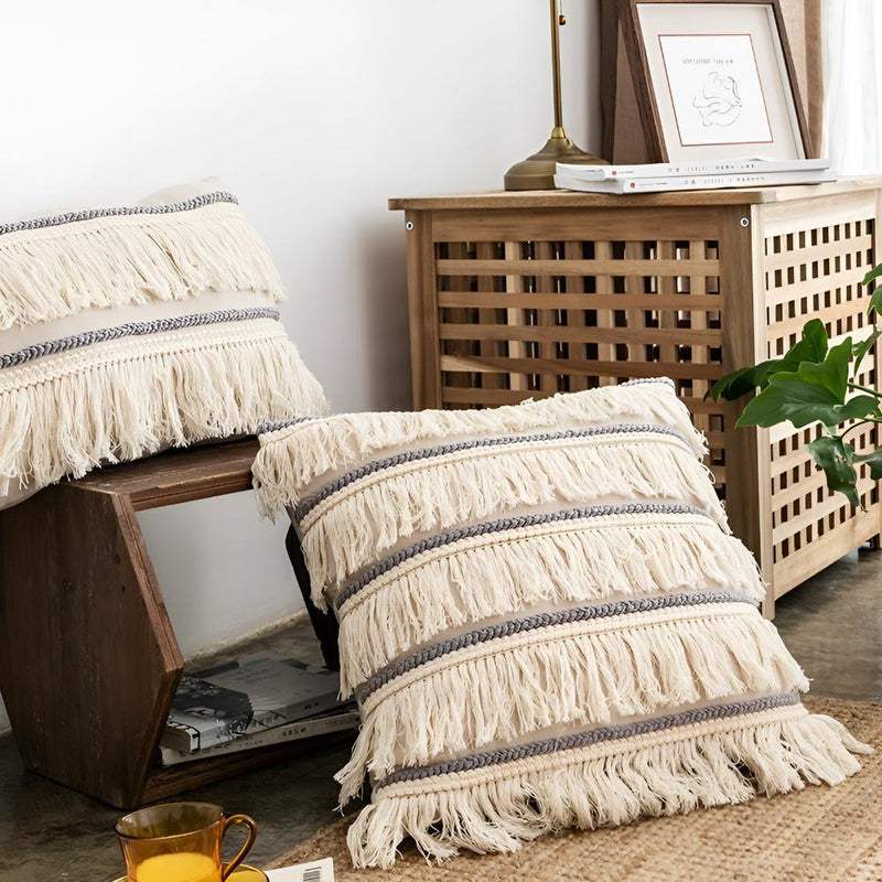 Bohemian Fringe Tassel Cushion Covers