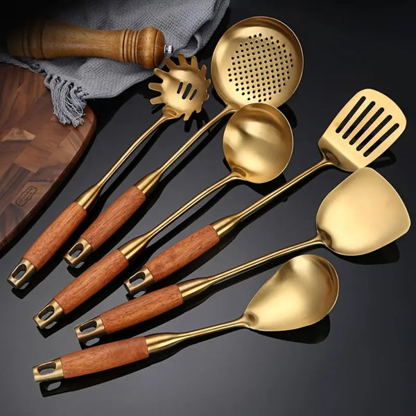 Chef’s Choice Golden Kitchen Utensils | 6pcs Set