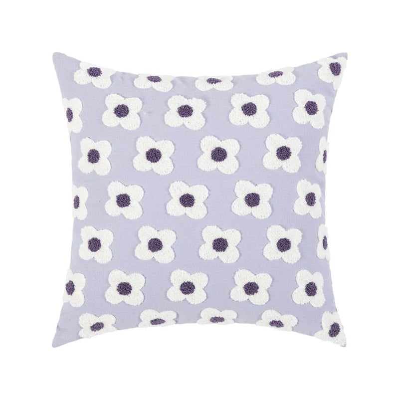 Lustrous Floral Embroidered Cushion Cover