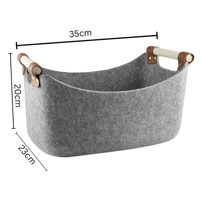 Premium Grey Felt Storage Baskets