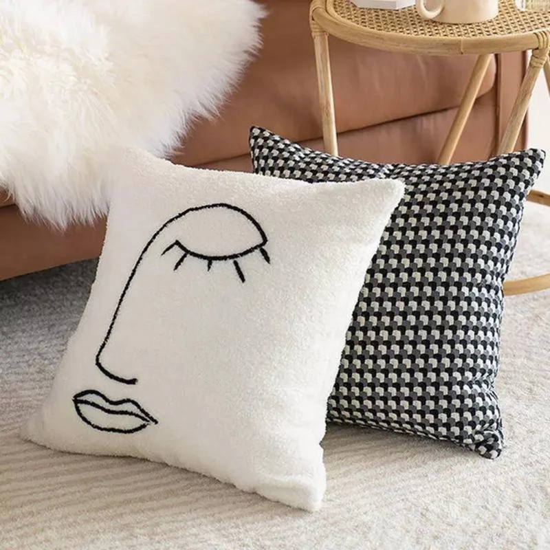 Abstract Face Artistic Cushion Cover