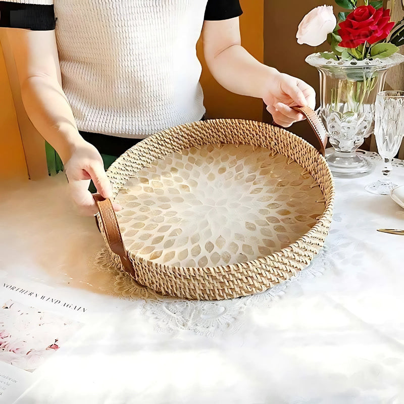 Farmhouse Rattan Tray in Assorted Patterns