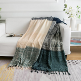 Floral Tassel Knit Bohemian Blanket