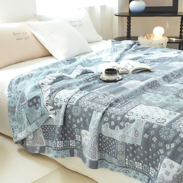 Mosaic Pattern Cotton Gauze Blanket