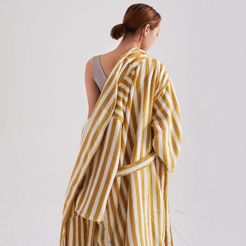 Cloud-Soft Unisex Striped Bathrobe