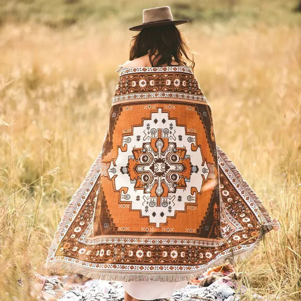 Boho Chic Patterned Throw Blanket