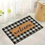 Buffalo Plaid Welcome Door Mat