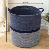 Blue Cotton Rope Laundry Basket