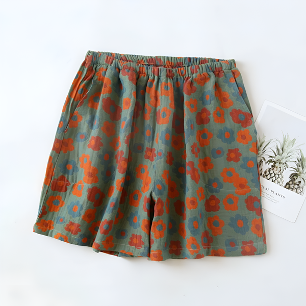 Vintage Flower Pajama Shorts