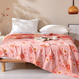 Blush Cotton Gauze Floral Blanket