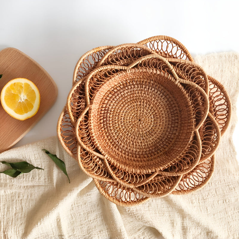 Handwoven Rattan Floral Basket