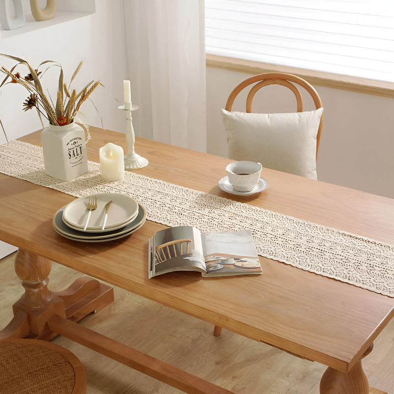 Rustic Crochet Bloom Table Runner