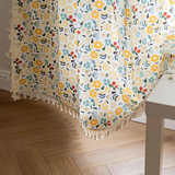 Yellow Flower Tassel Light Filtering Curtain