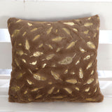 Golden Leaf Velvet Cushion Covers