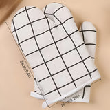 Heatproof Grid Pattern Kitchen Mitts