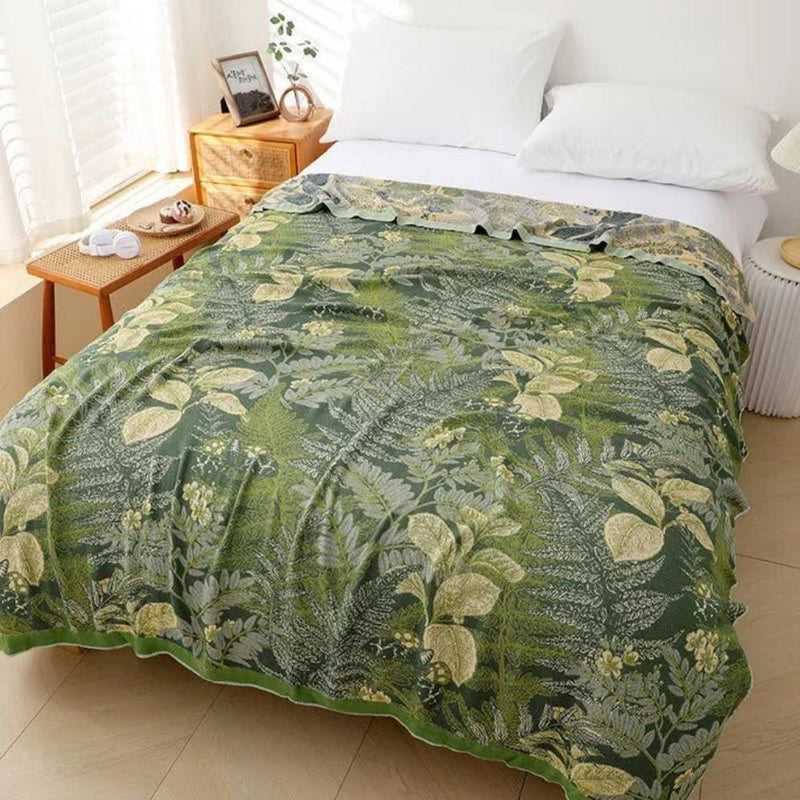 Verdant Leaf Bamboo Fiber Cooling Blanket