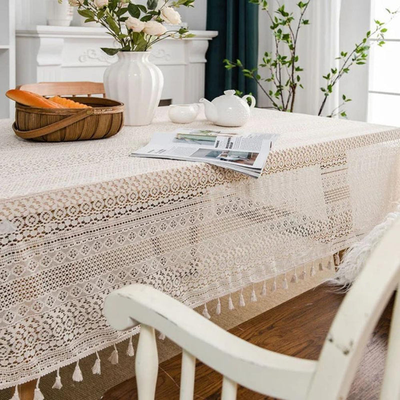 Vintage Lace Hollow Crochet Tablecloth