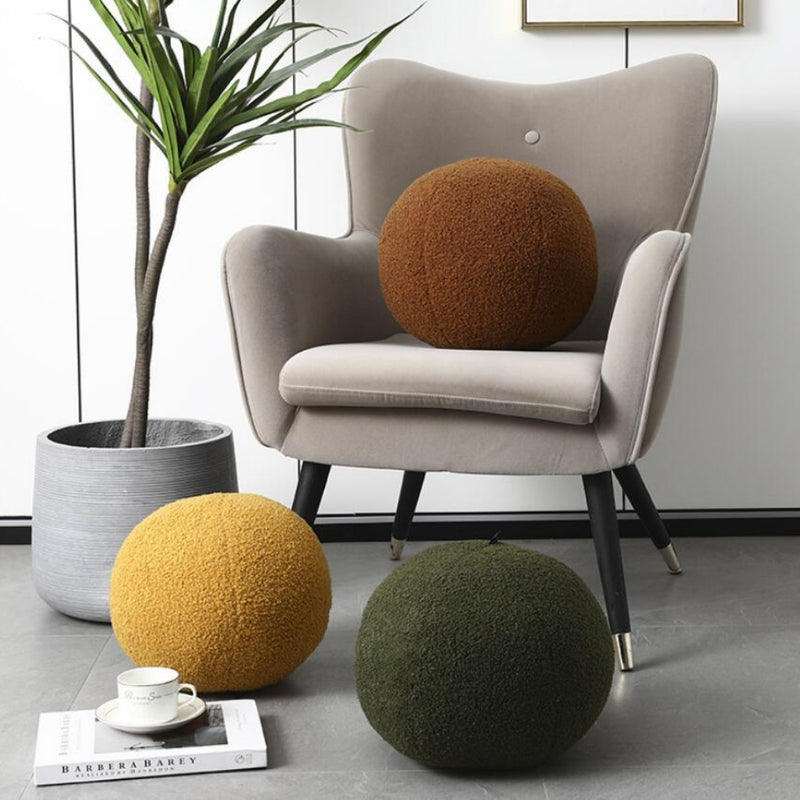 Plush Ball Shaped Sofa Cushion