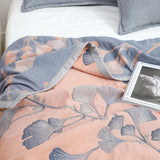 Reversible Ginkgo Leaf Cotton Blanket