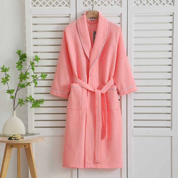 Luxury Waffle Weave Cotton Bathrobe