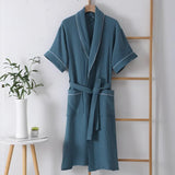 Summer Cotton Half Sleeves Bathrobe