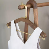 Elegant Walnut & Brass Clothes Hanger