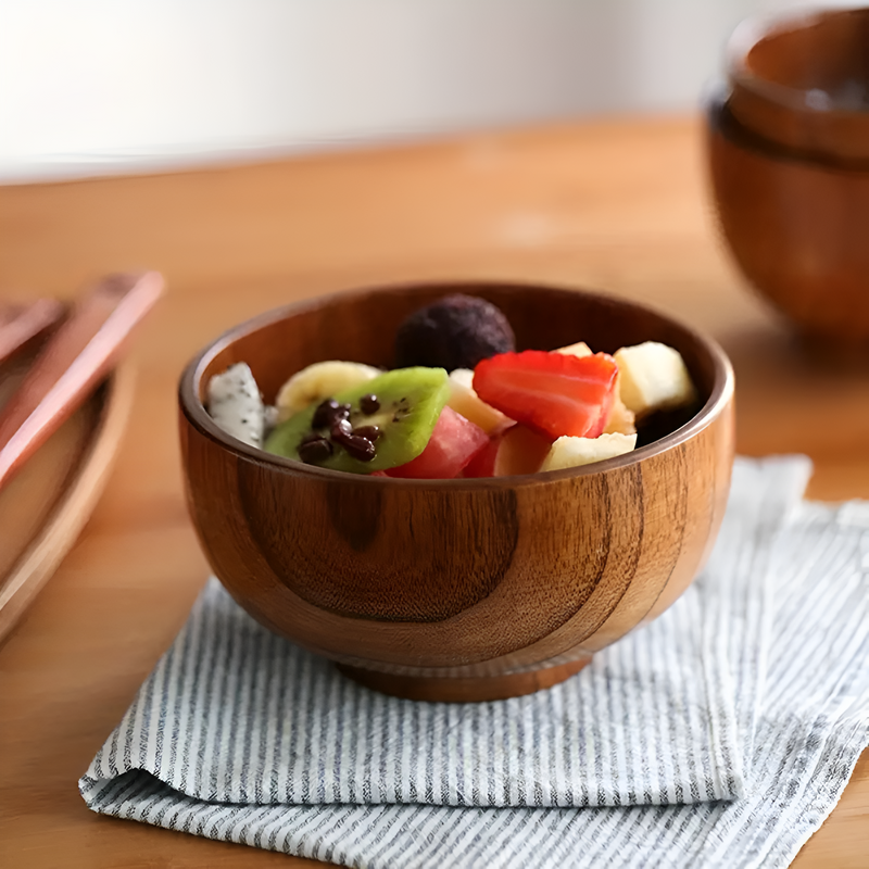 Rustic Jujube Wooden Bowl