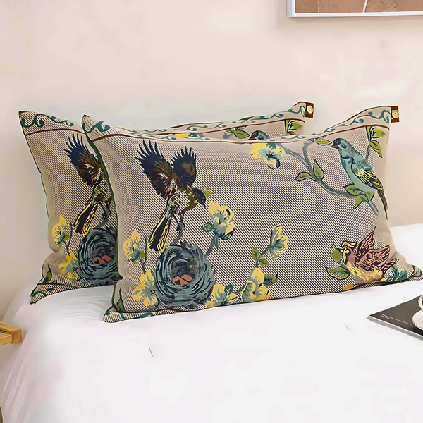 Pastoral Button Cotton Gauze Pillowcase(2PCS)