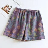 Floral Print Elastic Waist Shorts