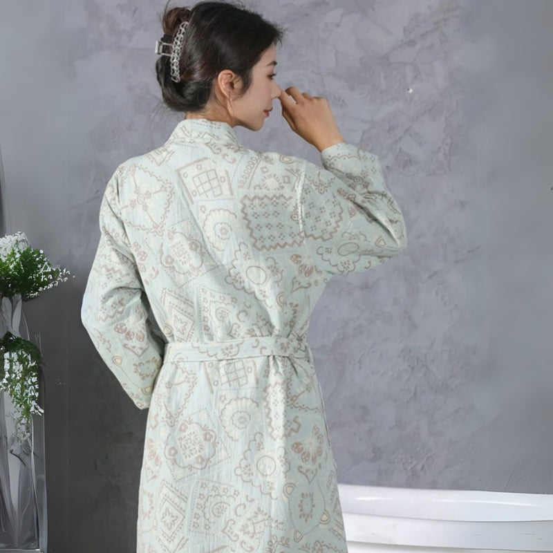 Plush Cotton Jacquard Bathrobe