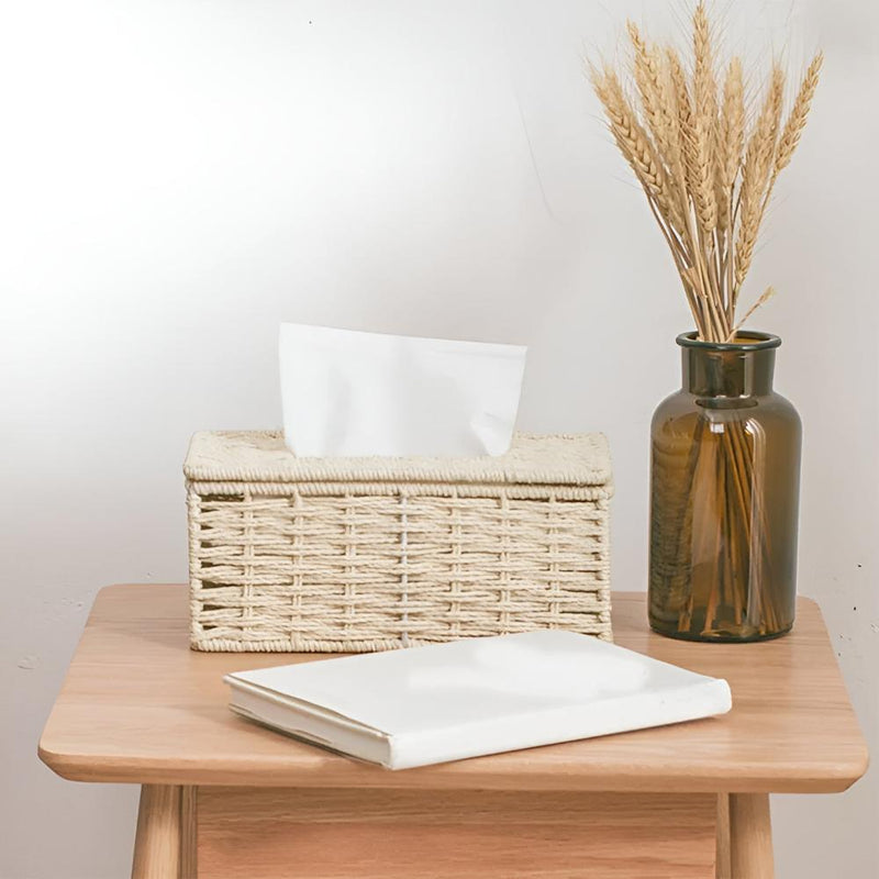 Rustic Rattan Tissue Box