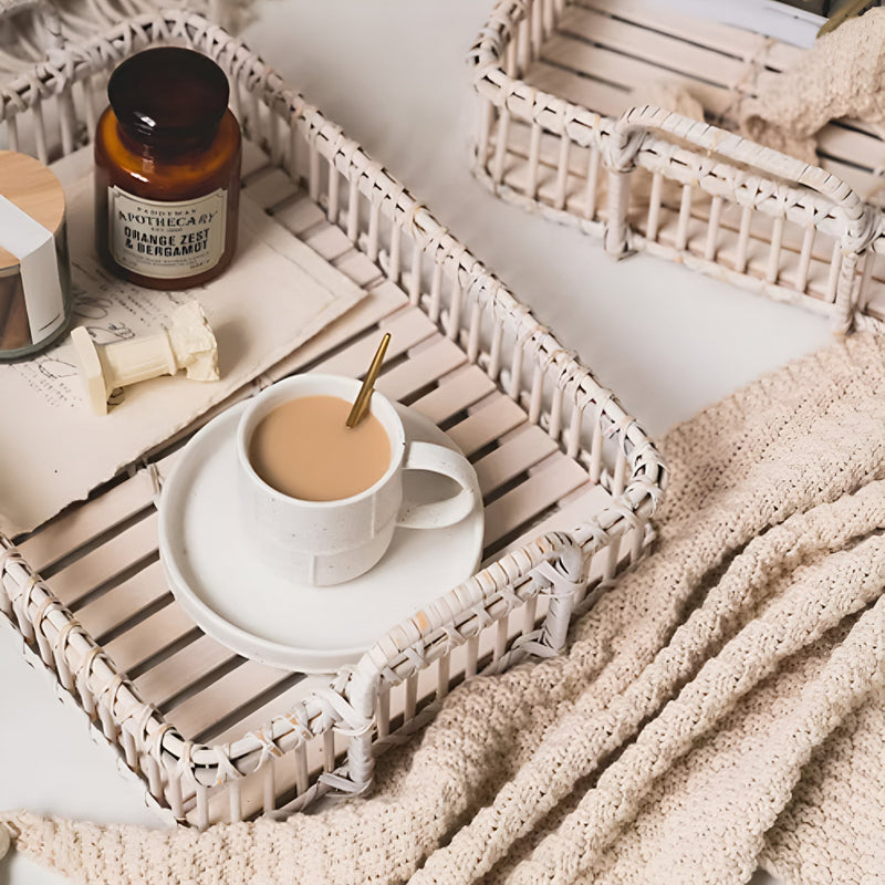 Rustic Weave Rattan Tray