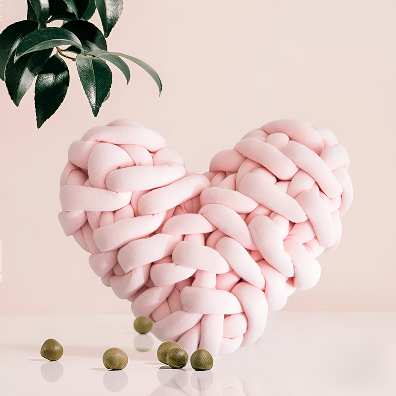 Plush Knotted Heart Shape Cushions