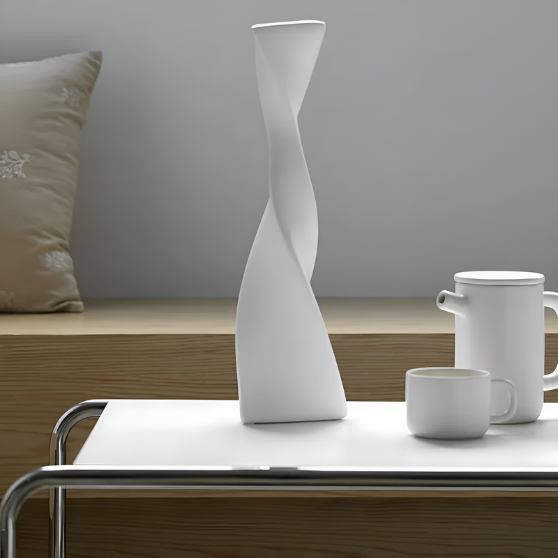 Slender Twisted Ceramic Vase