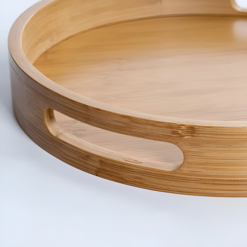 Bamboo Wood Round Serving Tray