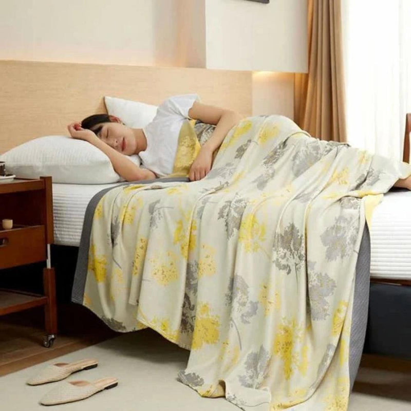 Maple Leaves Bamboo Luxe Cooling Blanket