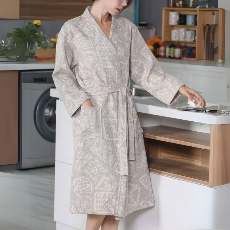 Plush Cotton Jacquard Bathrobe