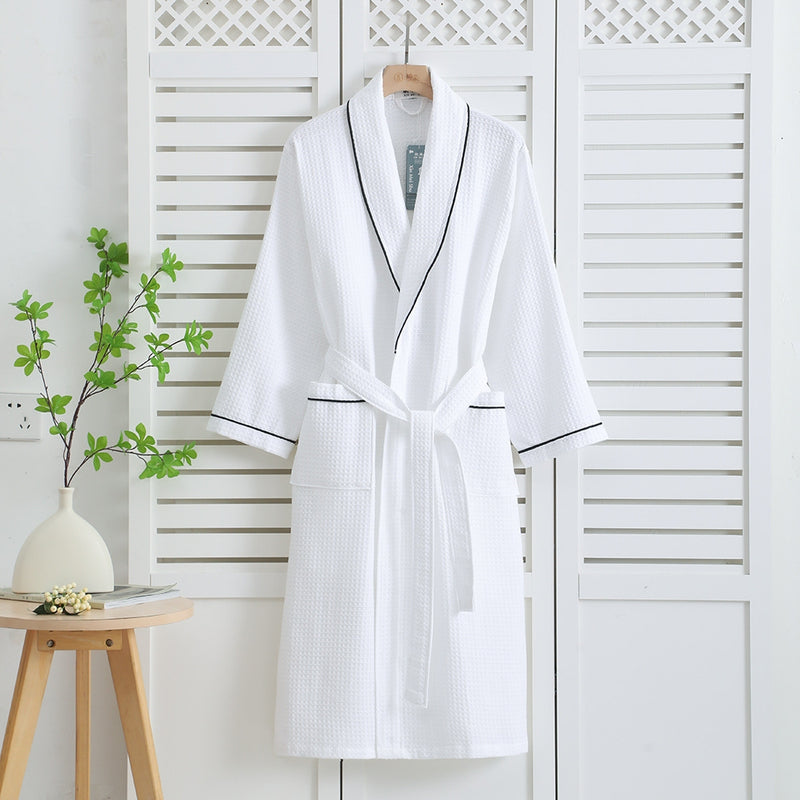 Luxury Waffle Weave Cotton Bathrobe