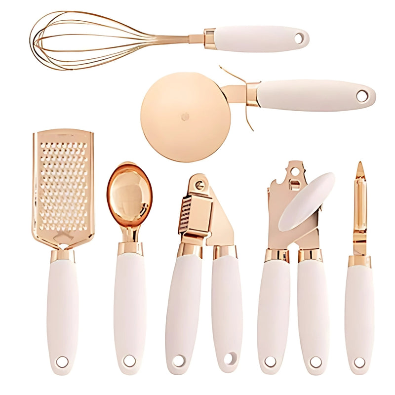 7-Piece Rose Gold Cooking Set