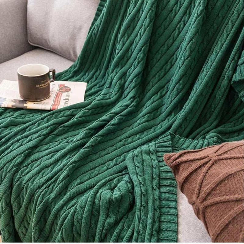 Braid Knitted Cotton Throw